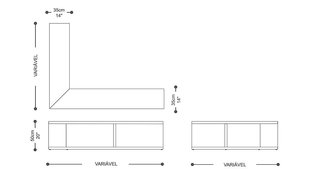 Image of the complete dimensions of the product
